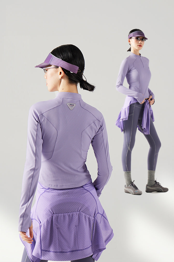 ハーフジップ  クロップド ロングTシャツ 25BLCT007