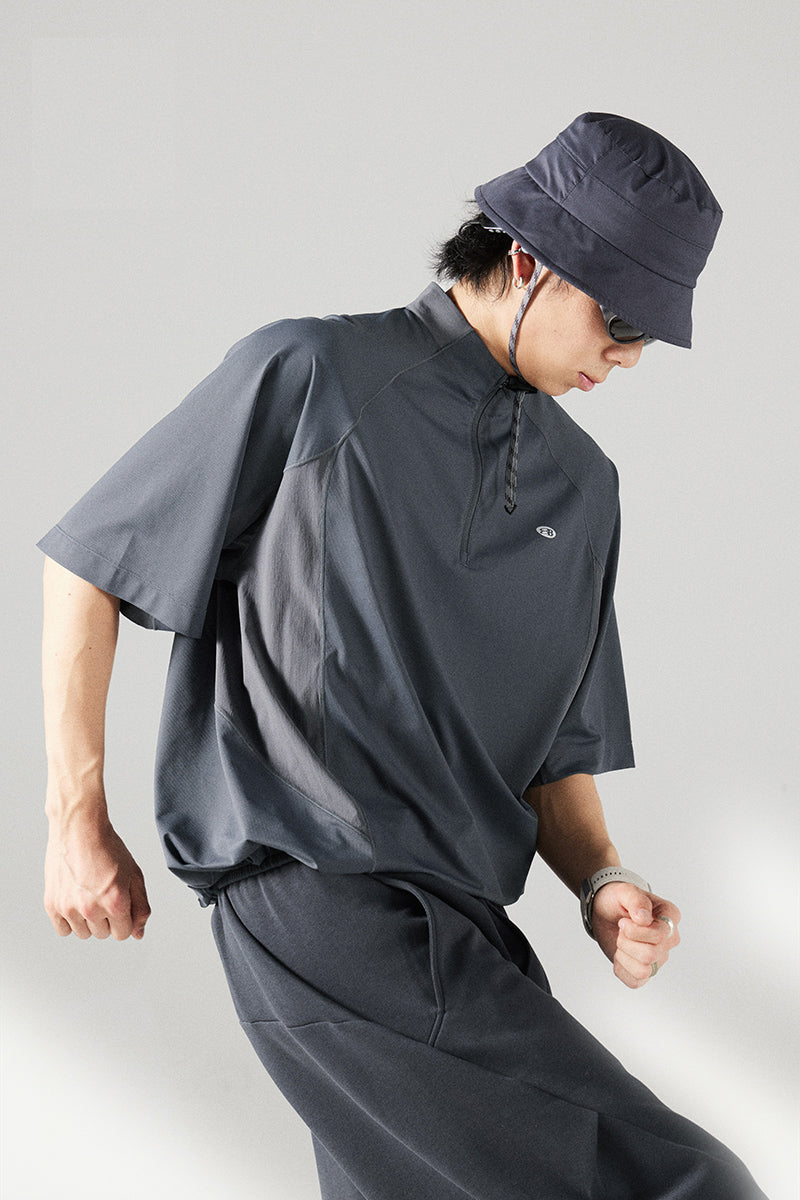 ハーフジップ  スタンドカラー Tシャツ 25BLDT009