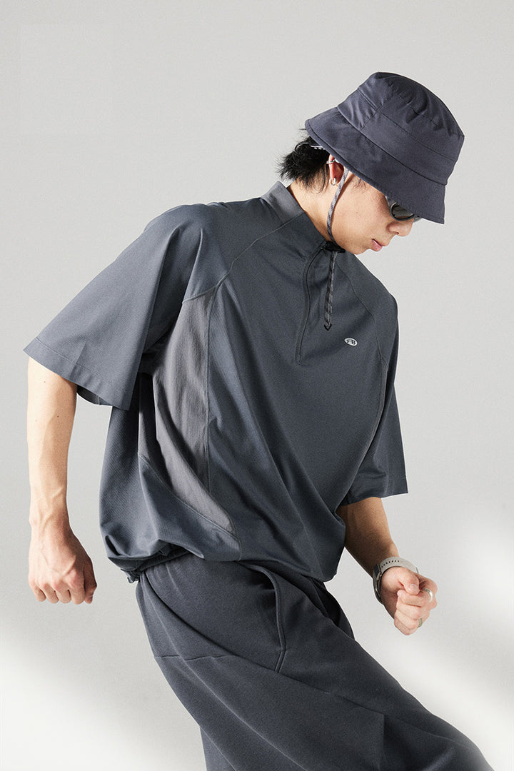 ハーフジップ  スタンドカラー Tシャツ 25BLDT009