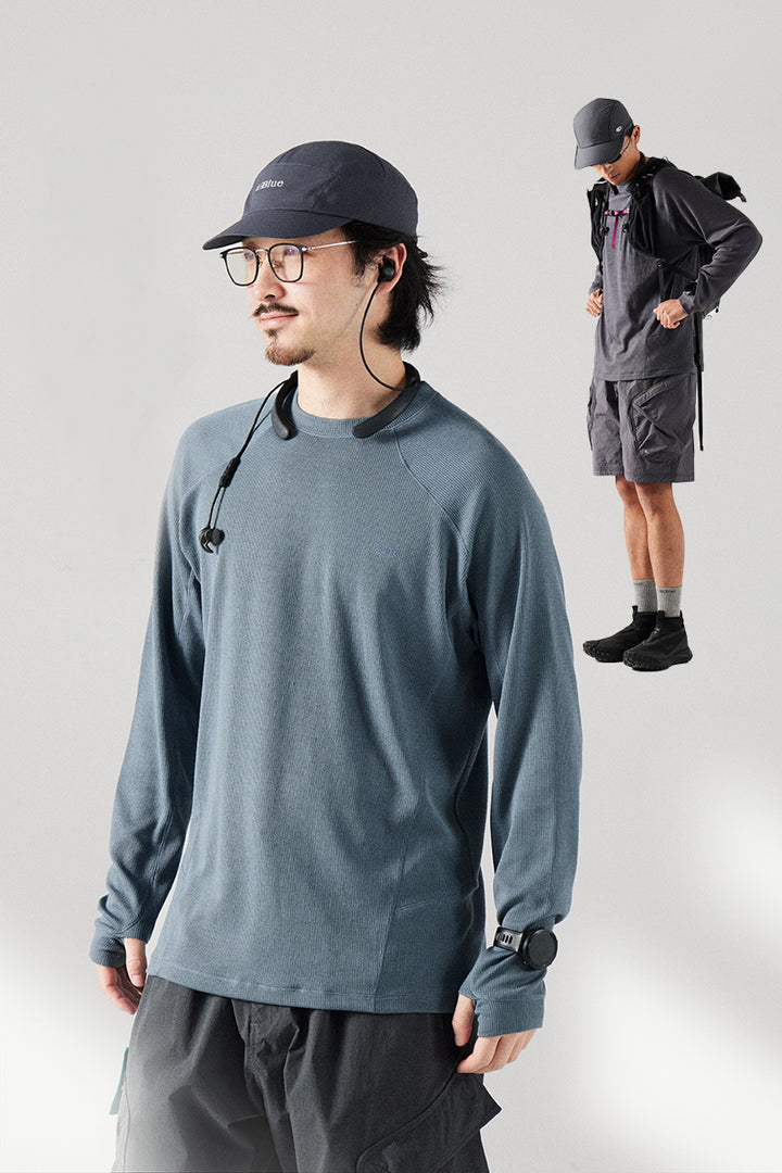 メリノウールクルーネックシャツ25BLCT004