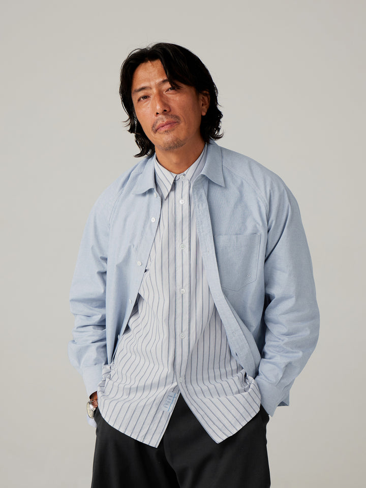 ストライプ フェイクツーシャツ25BLCU003