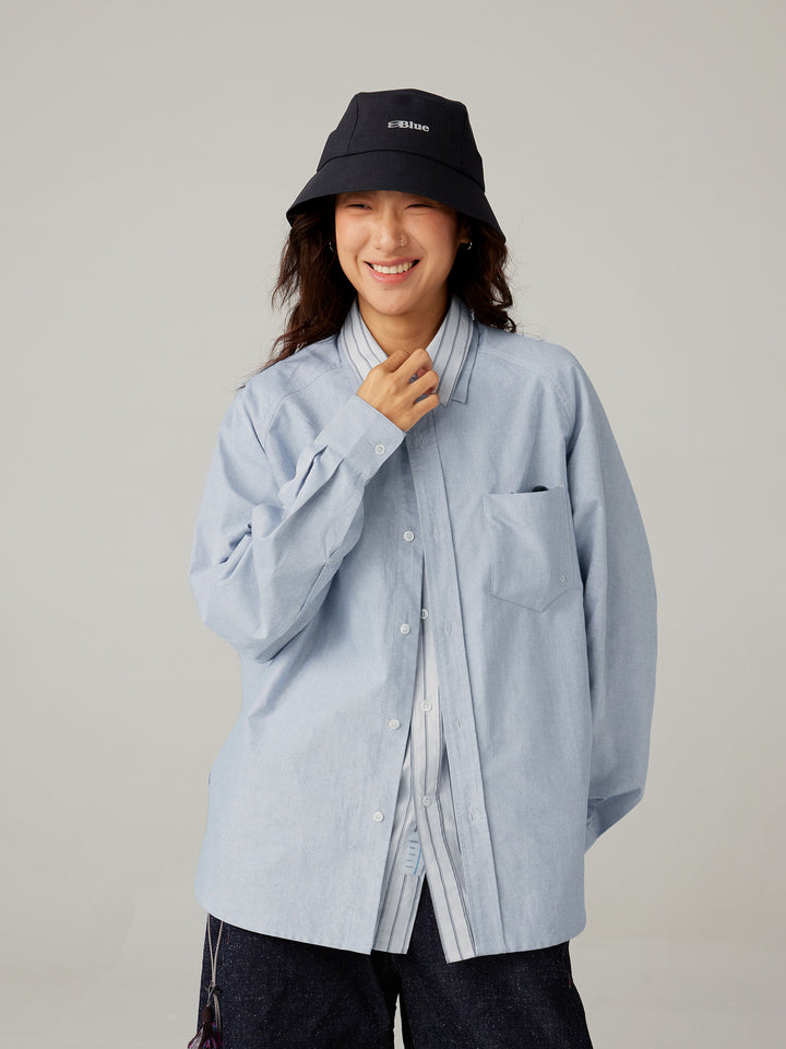 ストライプ フェイクツーシャツ25BLCU003