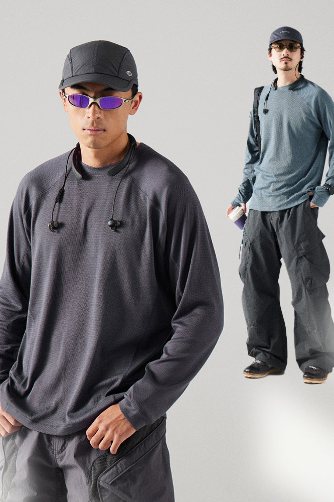 メリノウールクルーネックシャツ25BLCT004