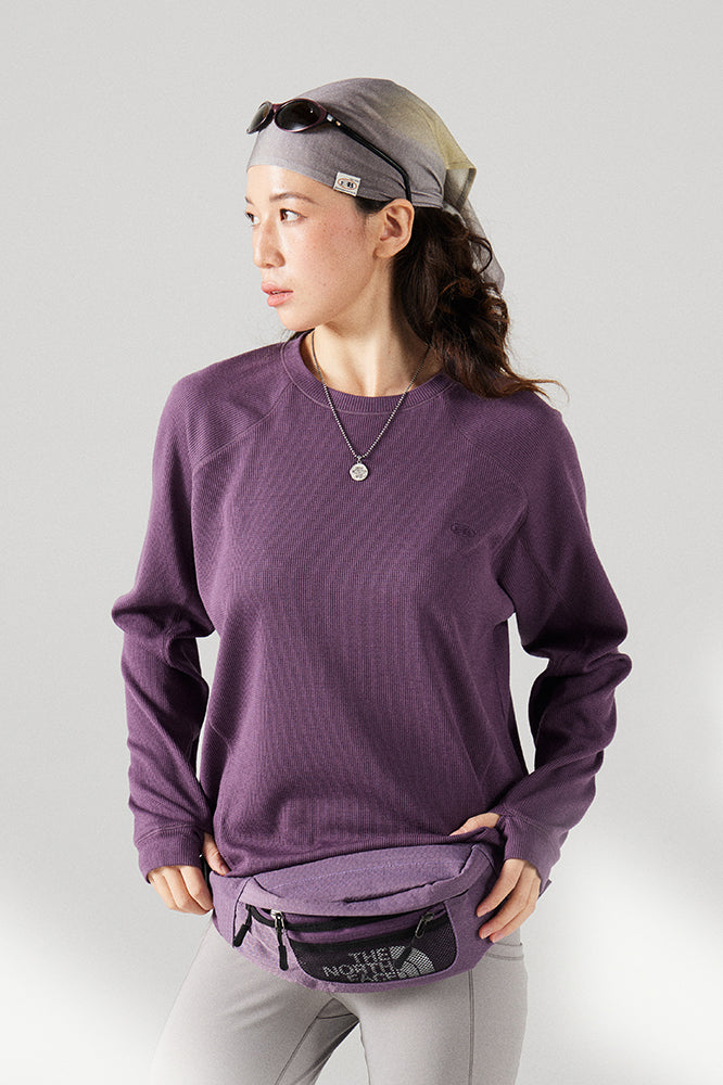 メリノウールクルーネックシャツ25BLCT004