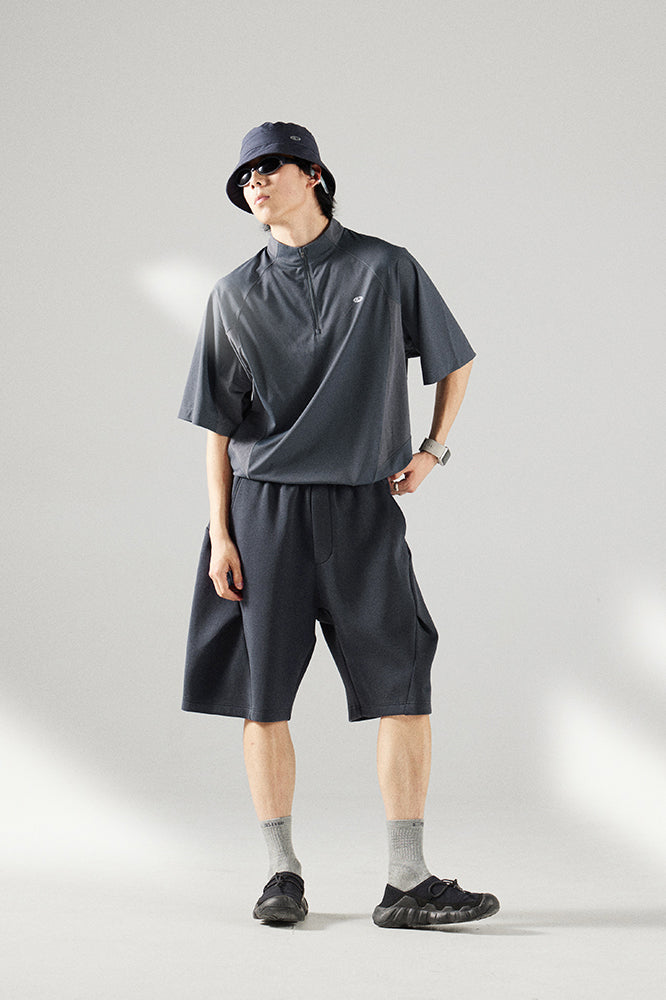 ハーフジップ  スタンドカラー Tシャツ 25BLDT009