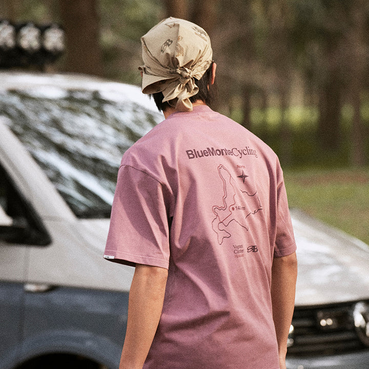 地図プリント半袖コットン 夏用Tシャツ25BLDT039