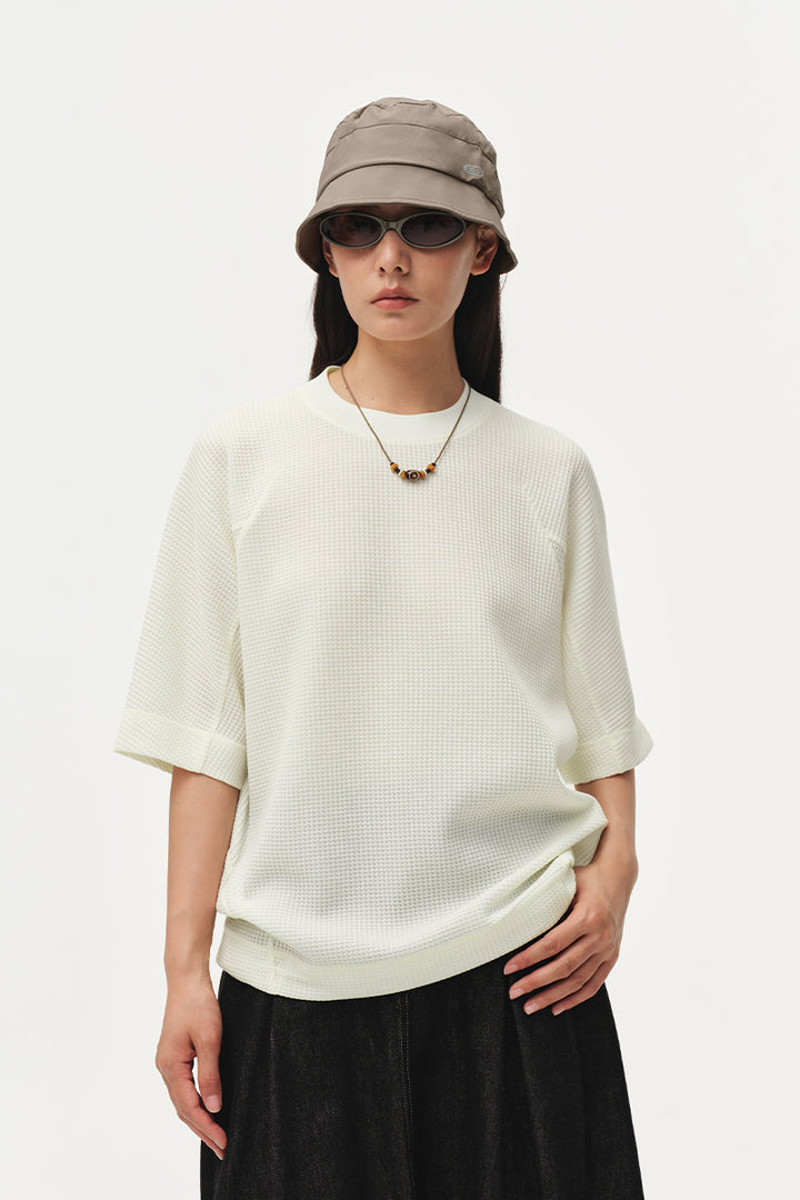ワッフルウール半袖TシャツNLBLDTX045