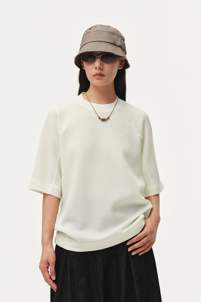 ワッフルウール半袖TシャツNLBLDTX045