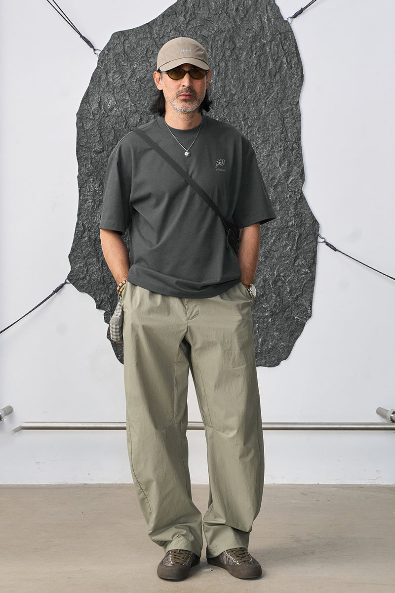 カジュアル涼感ストレートパンツNLBLACK008