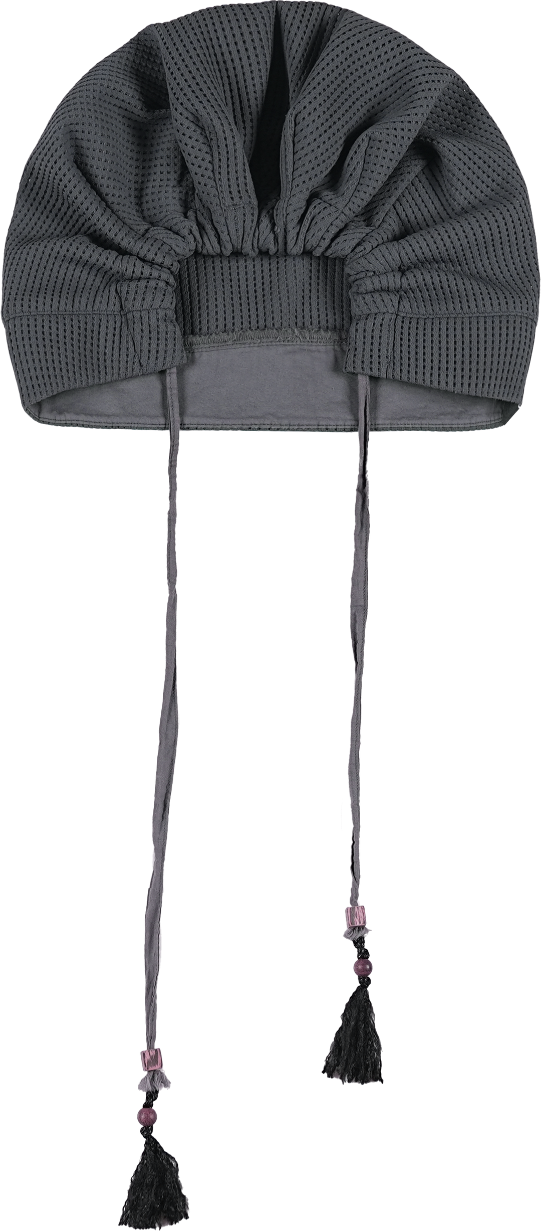 ワッフル編みドロストリング付き帽子NLBLAML004