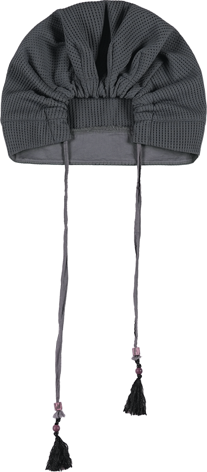 ワッフル編みドロストリング付き帽子NLBLAML004