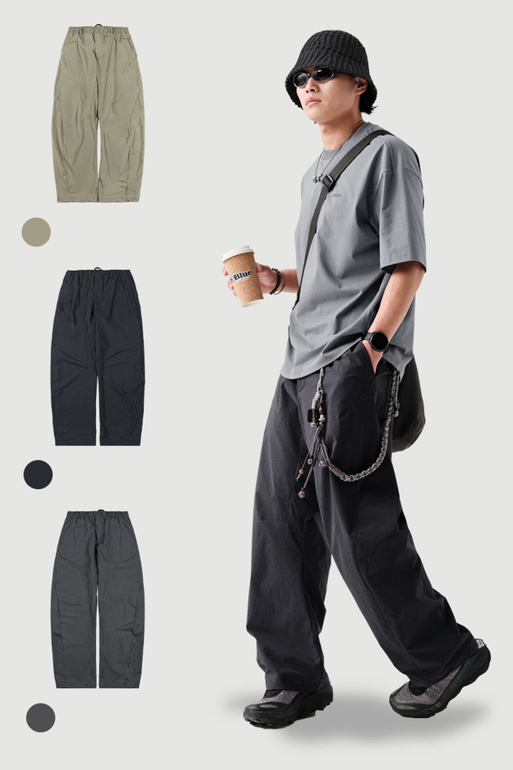 カジュアル涼感ストレートパンツNLBLACK008