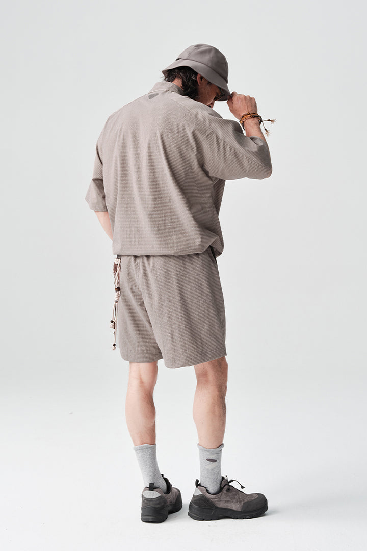 Ripple fabric half-zip short-sleeve T-shirt NLBLDTX013