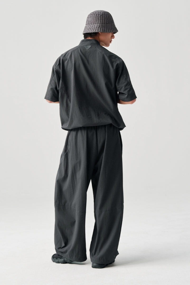 Ripple fabric half-zip short-sleeve T-shirt NLBLDTX013