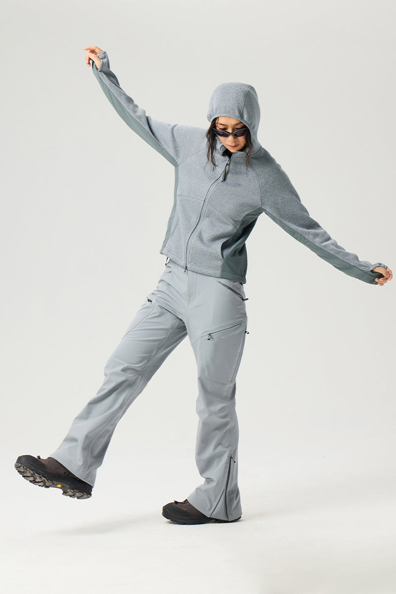 異素材パッチワークジップアップスウェットウイメンズ25BLJK028