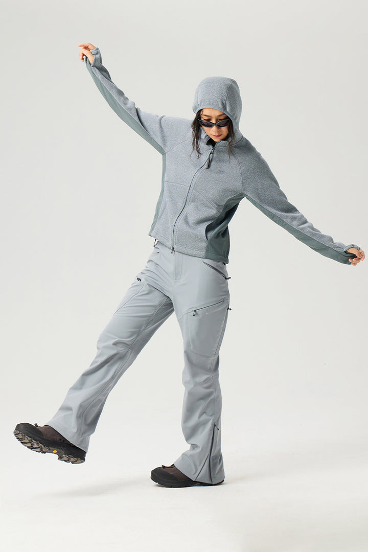 異素材パッチワークジップアップスウェットウイメンズ25BLJK028