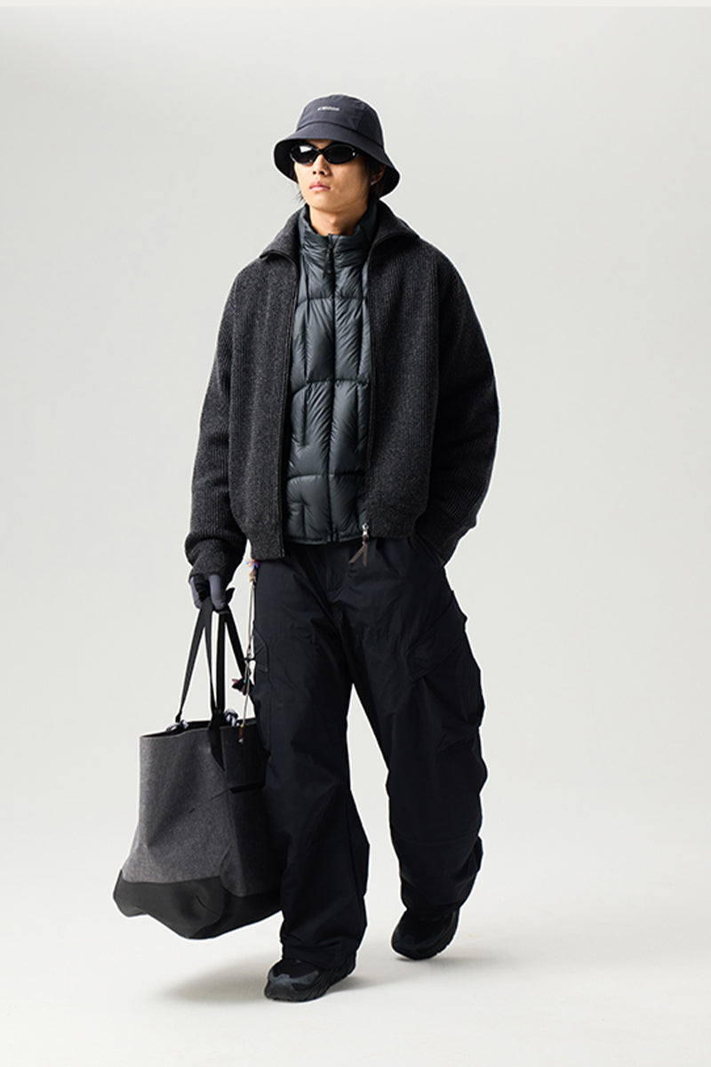 内裏フリースワークパンツメンズ25BLCK031