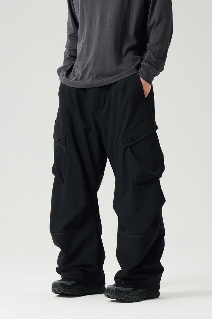 内裏フリースワークパンツメンズ25BLCK031