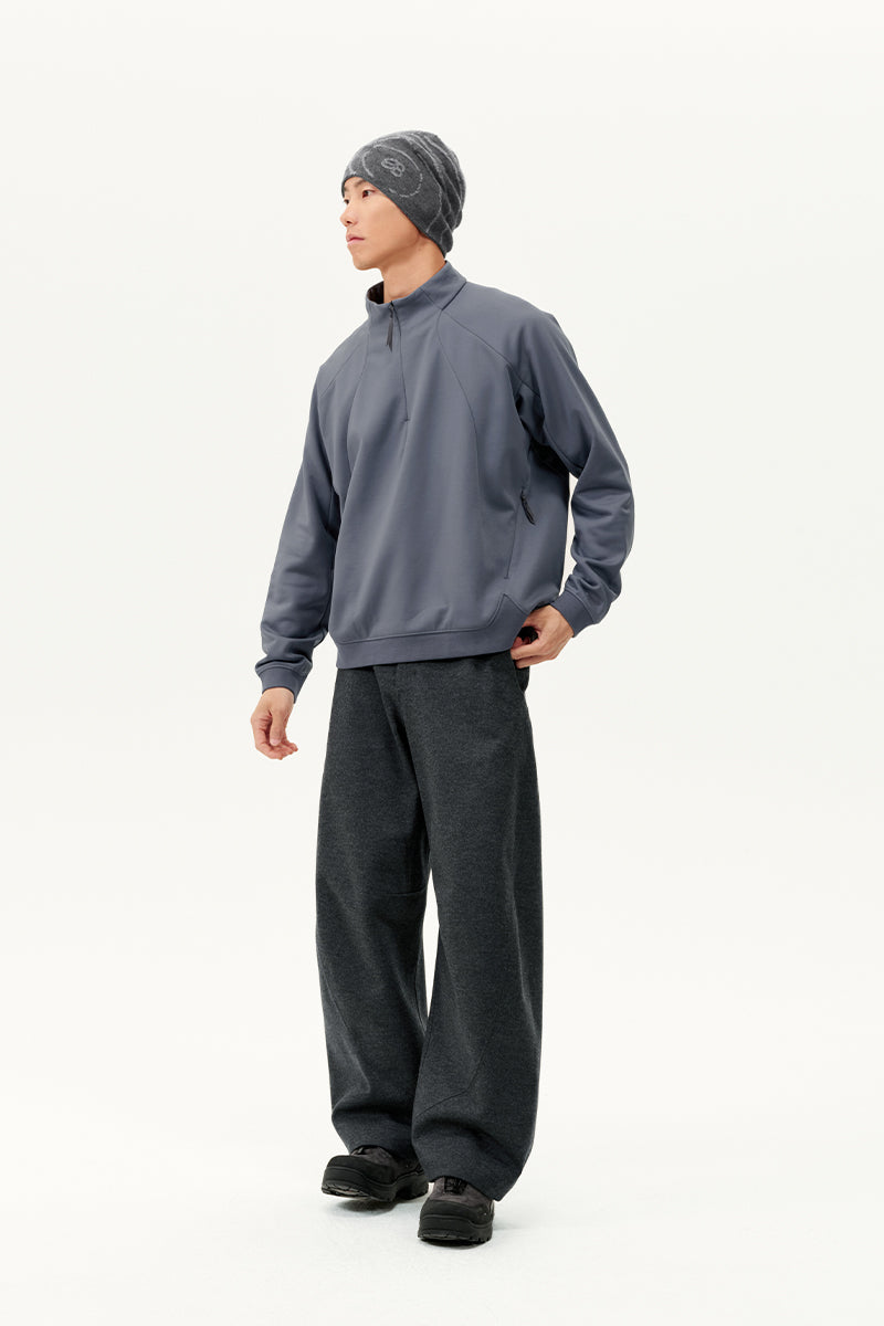 OCTA スタンドカラー厚手スウェットシャツ