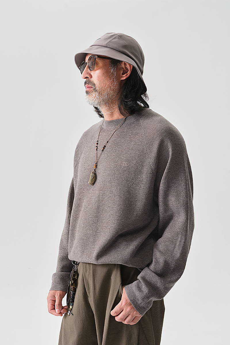 ルーズ細番手丸首長袖TシャツNLBLCTX013