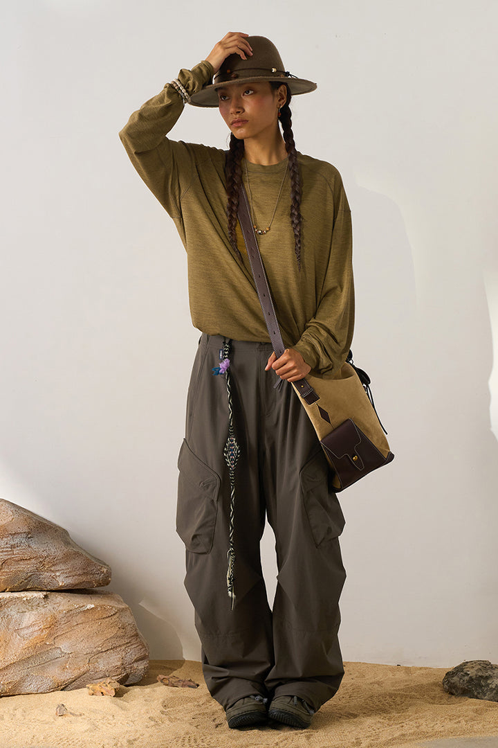 内裏フリースワークパンツウイメンズ25BLCK032