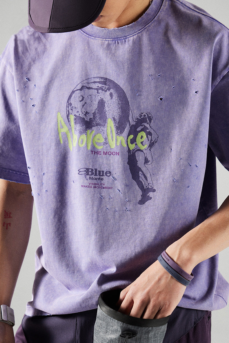 ダメージ加工 プリントTシャツ
