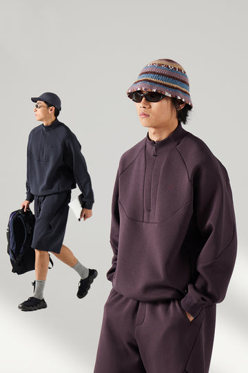 ハーフジップ スタンドカラー スウェット 25BLWY005