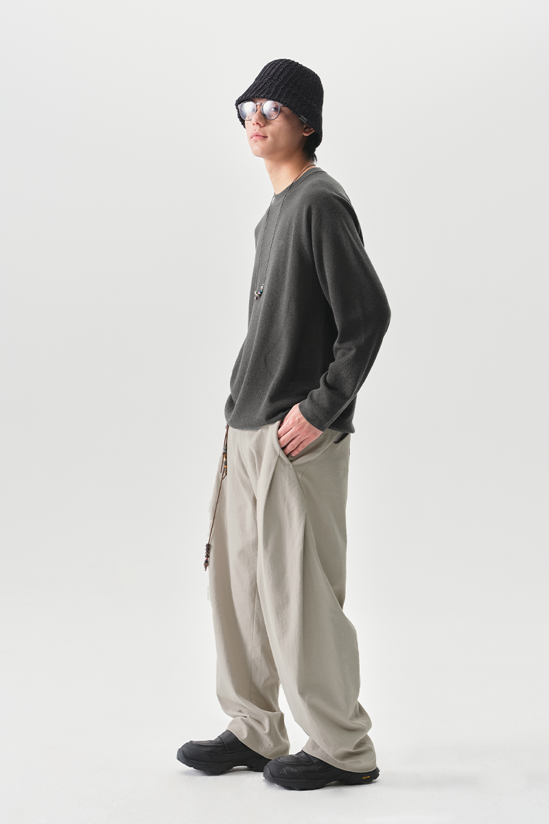 ルーズ細番手丸首長袖TシャツNLBLCTX013