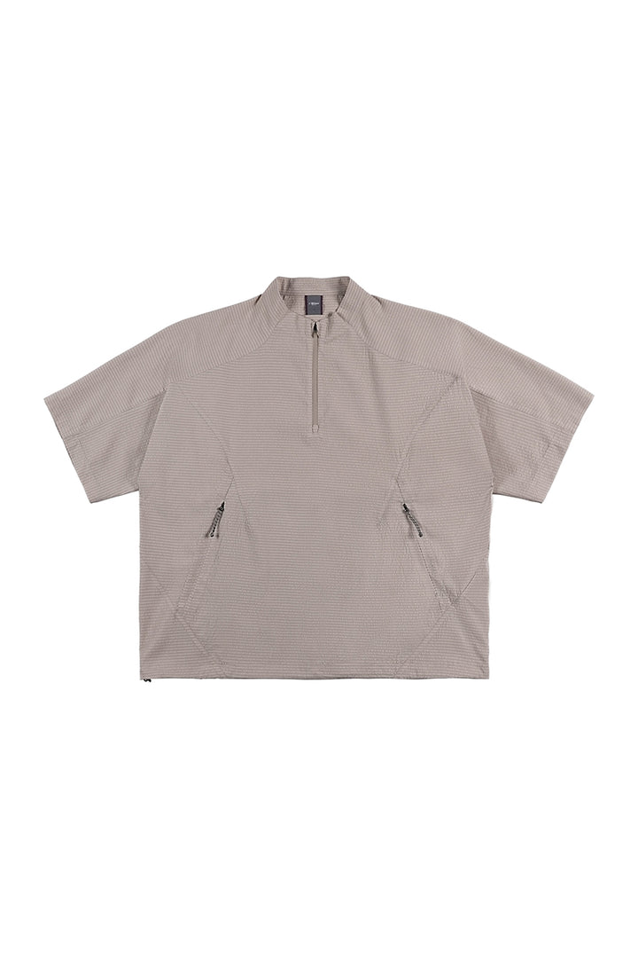 Ripple fabric half-zip short-sleeve T-shirt NLBLDTX013