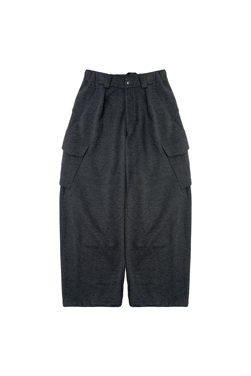 マルチポケット裏起毛ウールワークパンツ25BLCK033