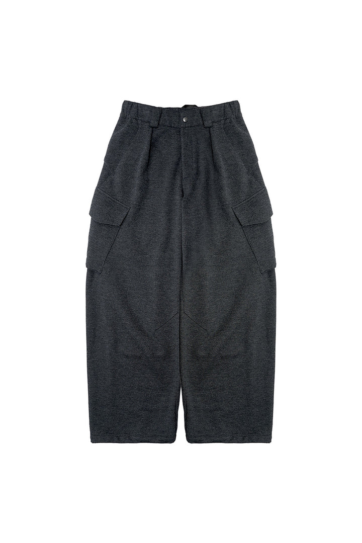 マルチポケット裏起毛ウールワークパンツ25BLCK033