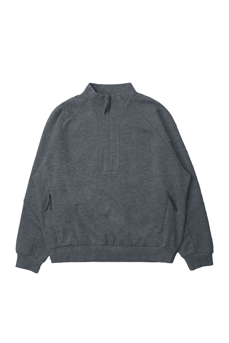 裏起毛ハーフジップウールスウェット25BLWY021