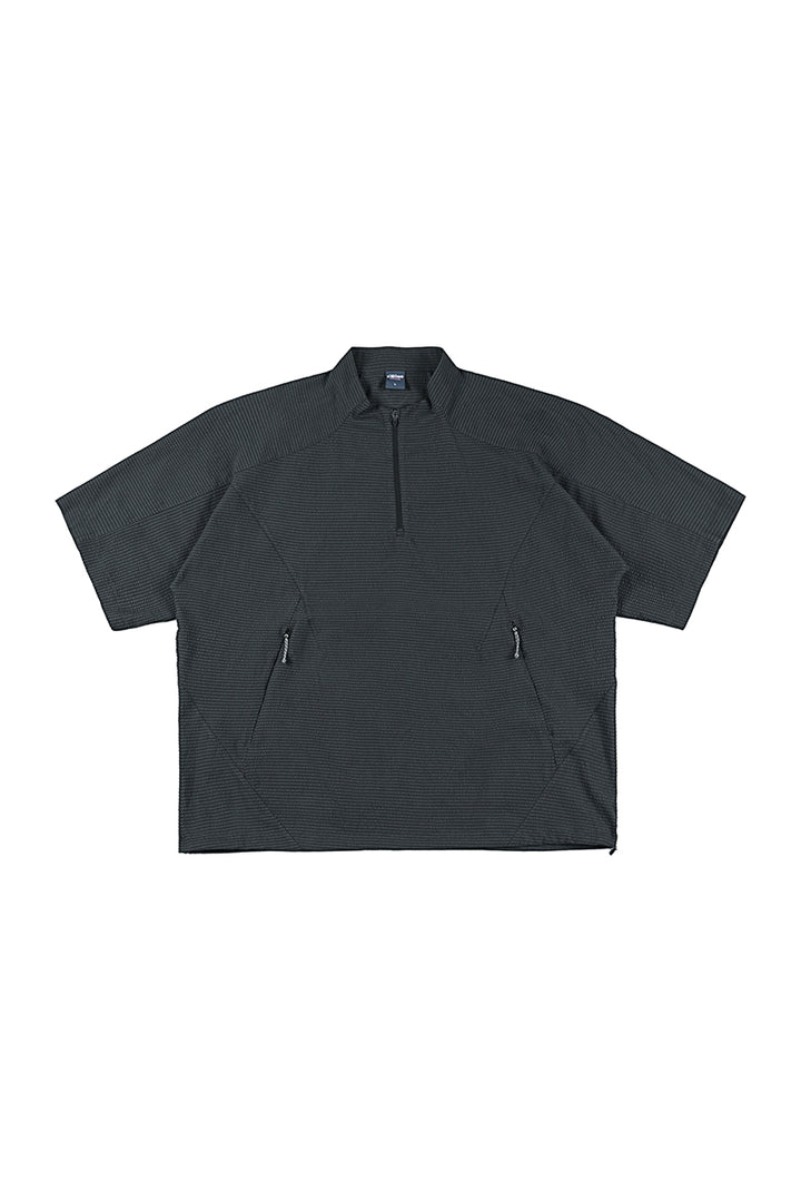 Ripple fabric half-zip short-sleeve T-shirt NLBLDTX013