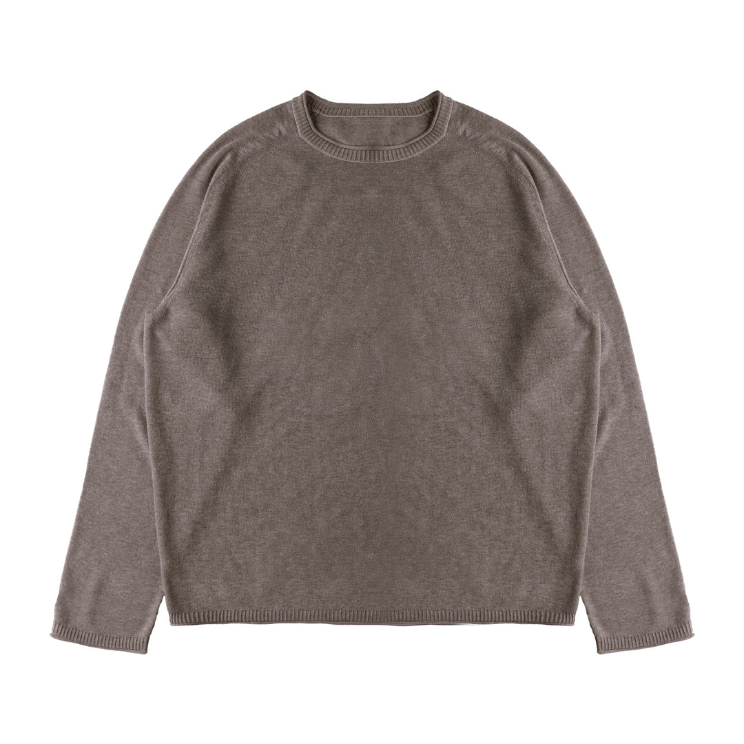 ウールクルーネック長袖ニットセーターNLBLMZS002