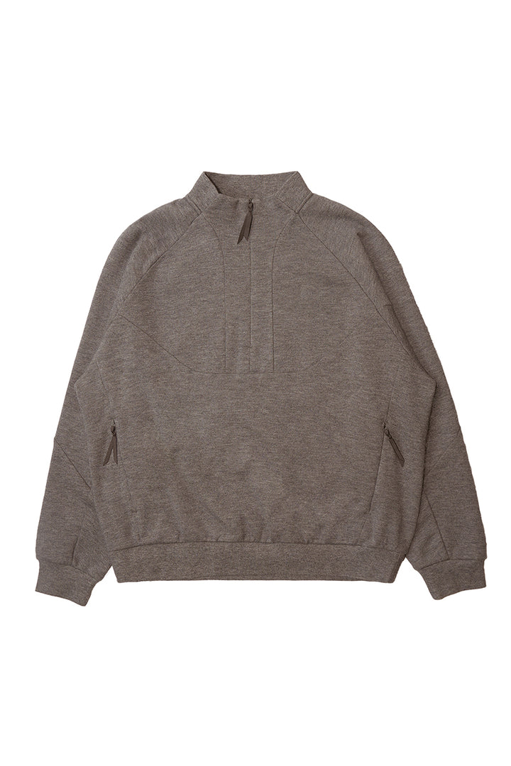 裏起毛ハーフジップウールスウェット25BLWY021