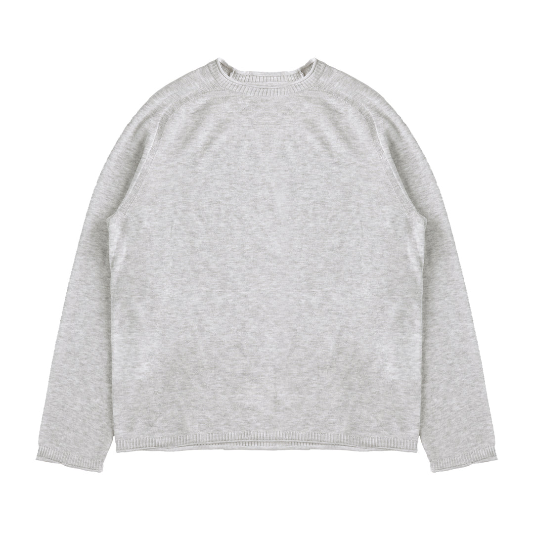 ウールクルーネック長袖ニットセーターNLBLMZS002