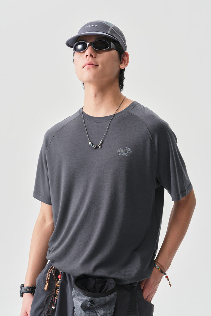 COOLMAXストーン柄メリノウール半袖TシャツNLBLDTX028