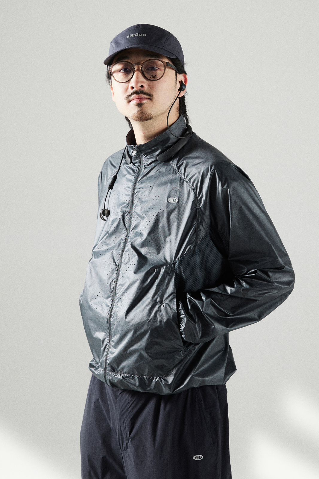 ライト スタンドカラー  ランニングジャケットBLJK008