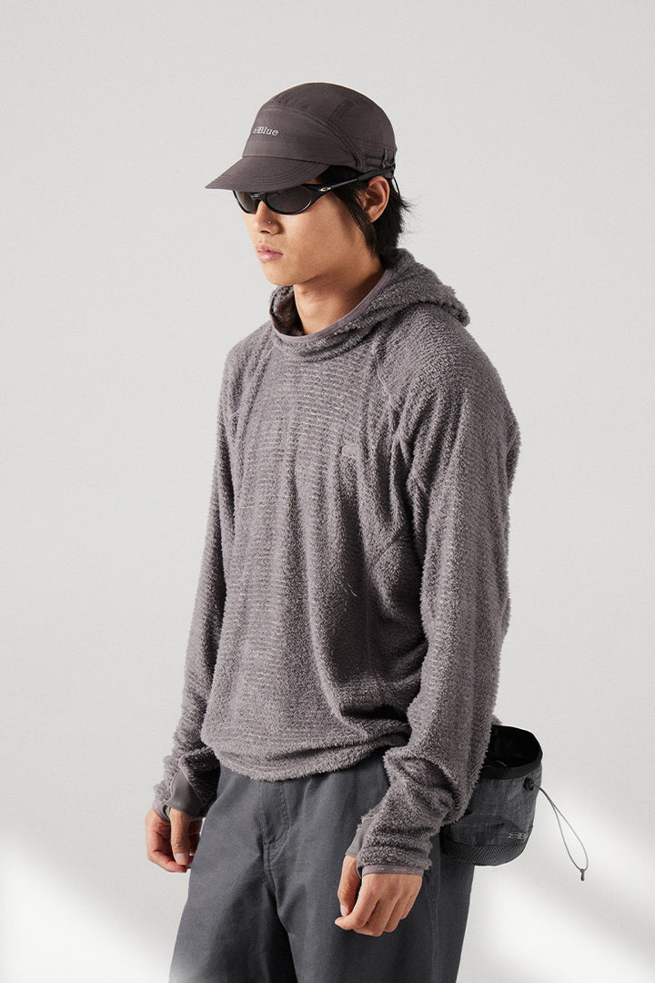 フード付きフリースロングシャツ25BLWY007