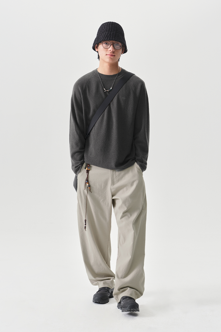 ルーズ細番手丸首長袖TシャツNLBLCTX013