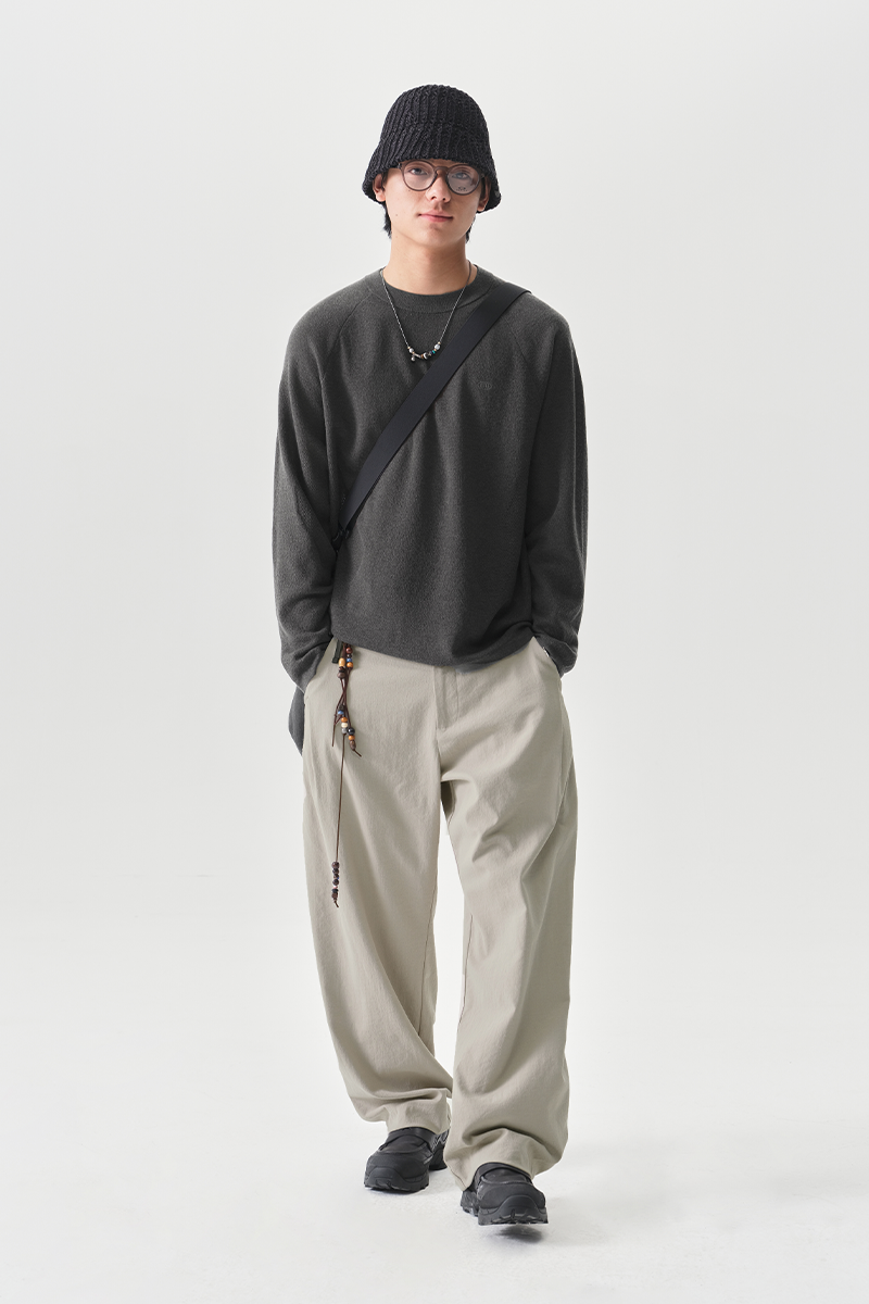 ルーズ細番手丸首長袖TシャツNLBLCTX013