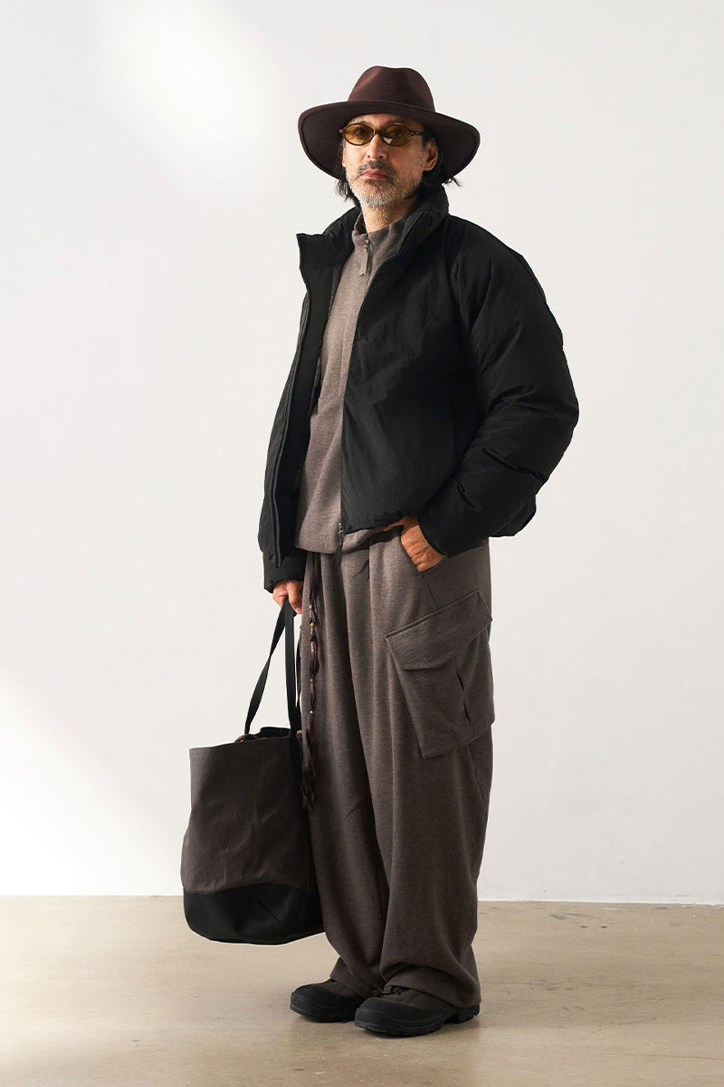 マルチポケット裏起毛ウールワークパンツ25BLCK033