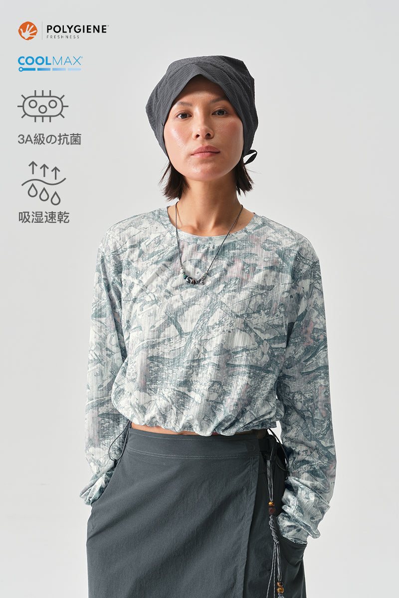 COOLMAX速乾フルプリント長袖TシャツウィメンズNLBLCTX012
