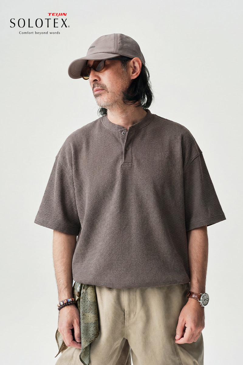SOLOTEXポロヘンリーネック半袖TシャツNLBLDTX050