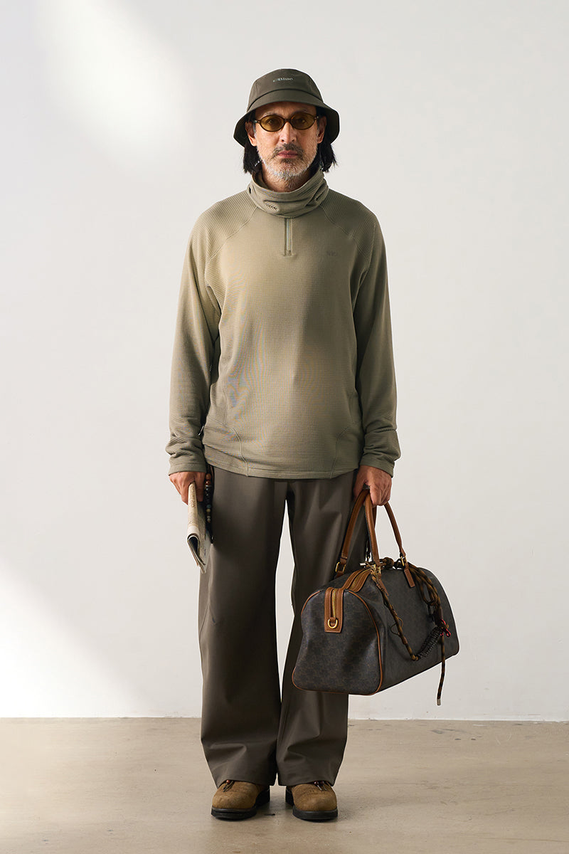 ウールハーフジップインナーシャツ25BLCT023