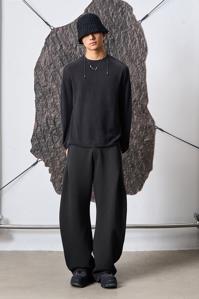 ワイドカーブスウェットパンツNLBLACK002