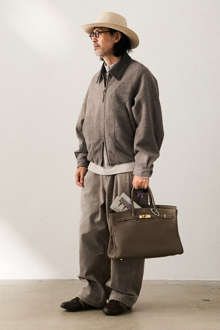 革襟ジップアップウールジャケット25BLJK020