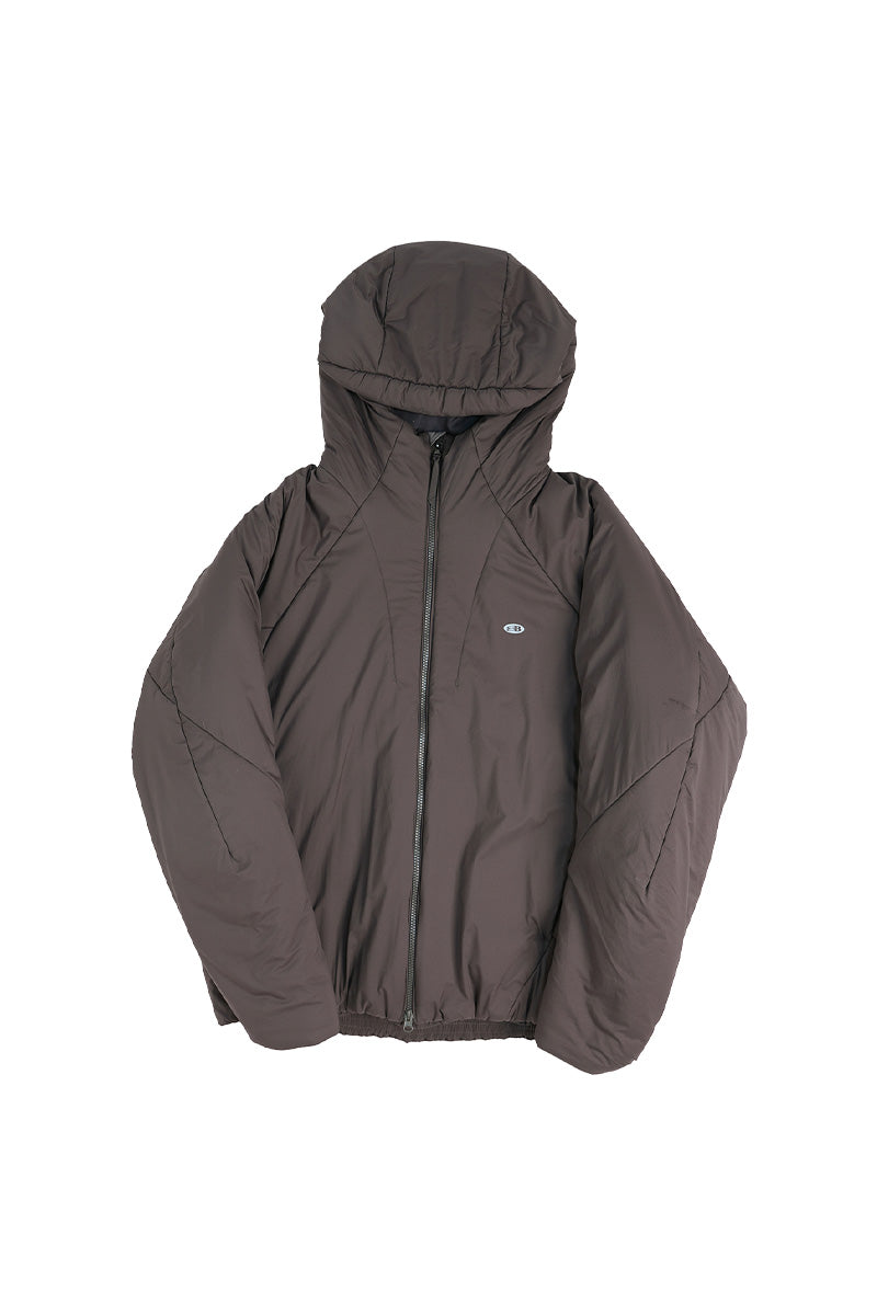 撥水加工付きフーデッド中綿ジャケット25BLMY003