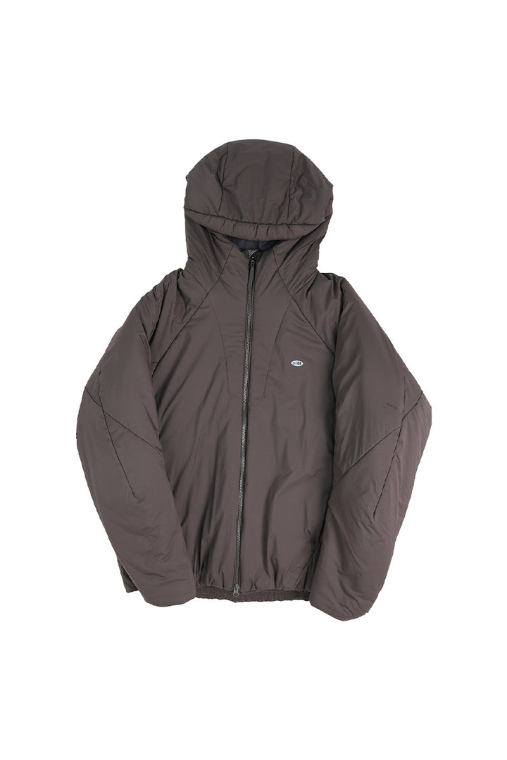 撥水加工付きフーデッド中綿ジャケット25BLMY003