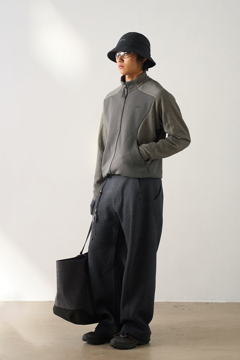 ウールチェックカラーブロックジャケット25BLJK025